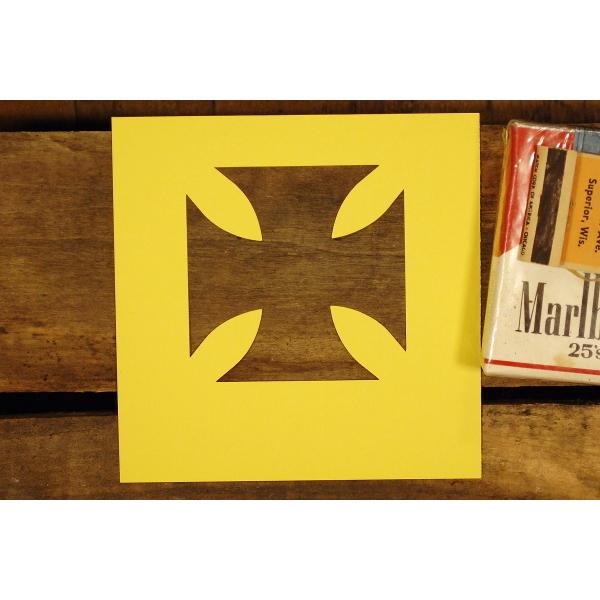 アイアンクロス ステンシル 型紙 ◇ ワンシート 鉄十字 バイカー タテ