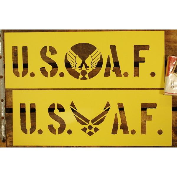 USAF 新・旧 ロゴ ステンシル 型紙 セット ◇ エアフォース アメリカ