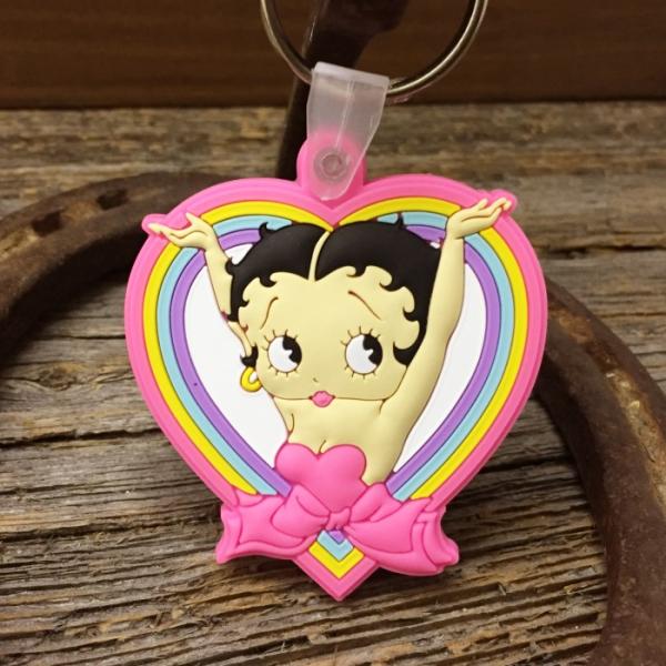 Betty Boop ラバー キーホルダー ◇ ベティちゃん アメコミ ピンクの