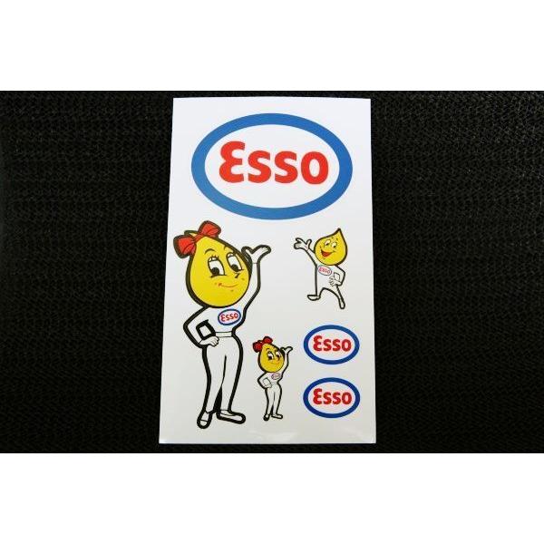 Esso ドロップ ボーイ & ガール ステッカー ◇ イラスト エッソ シール
