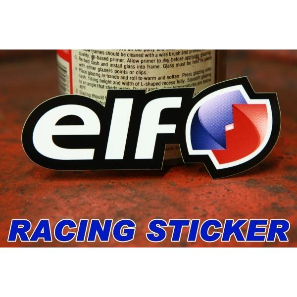elf ロゴ 抜き ステッカー ◇ シール エルフ オイルメーカー elf