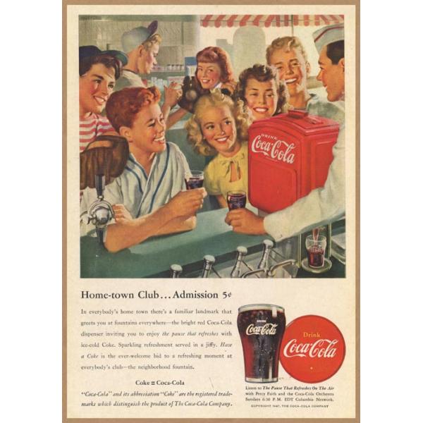 Coca-Cola レトロミニポスター B5サイズ ◇ 複製広告 コカコーラ