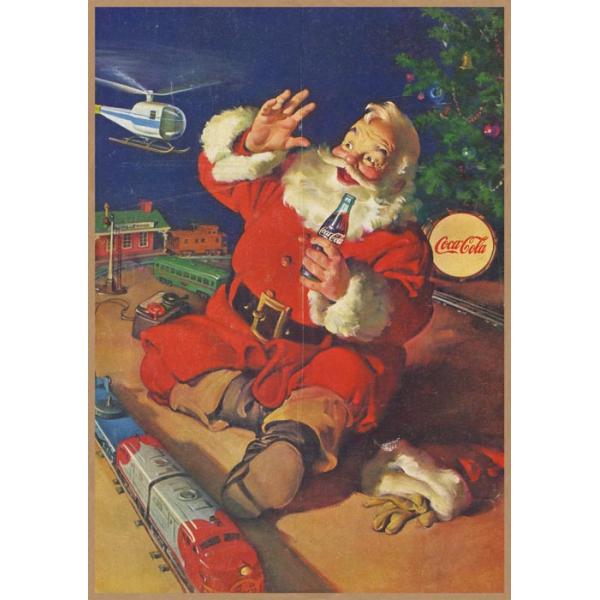 Coca-Cola サンタクロース ポスター アメリカ雑貨通販 フィフティファイブ / 復刻ポスター B4フレーム付き