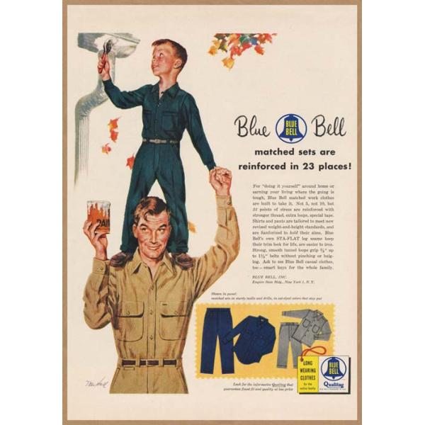 ブルーベル 作業着 レトロミニポスター B5サイズ ◇ 複製広告 ジーンズ
