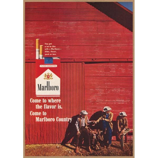 Marlboro カウボーイ イラスト レトロミニポスター B5サイズ 複製広告