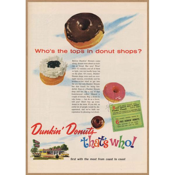 ダンキンドーナツ レトロミニポスター B5サイズ 複製広告 ◇ Dunkin