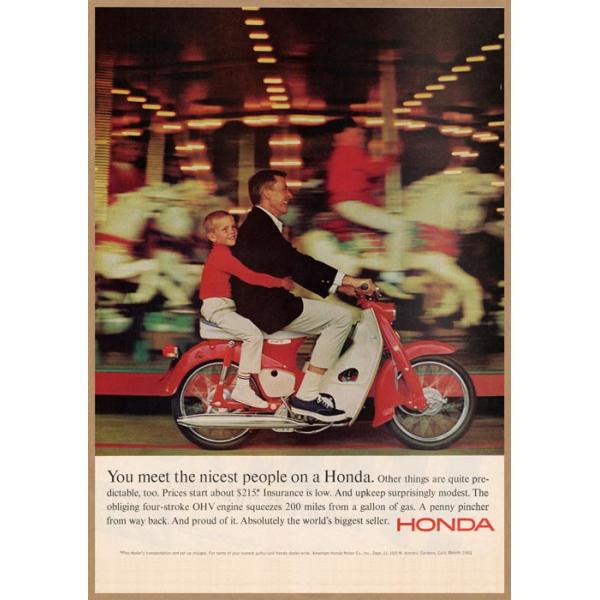 HONDA カブ レトロミニポスター B5サイズ ◇ 複製広告 ホンダ スーパー