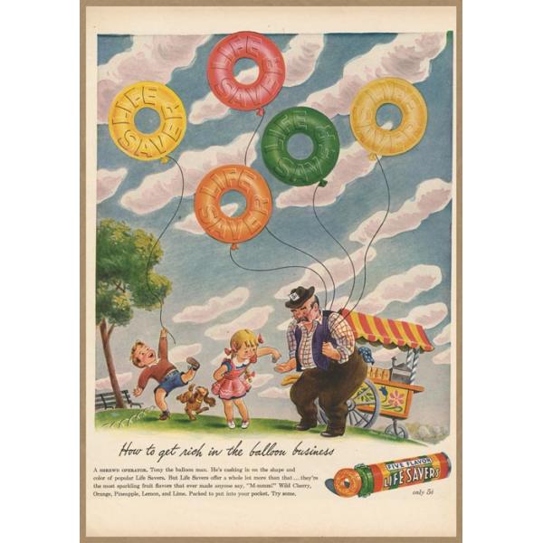 LIFESAVERS レトロミニポスター B5サイズ 複製広告 ◇ ライフセーバー