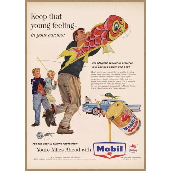 モービルオイル ペガサスロゴ レトロミニポスター ◇ 複製広告 B5