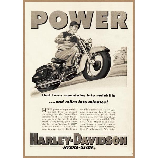 ハーレー POWER レトロミニポスター B5サイズ 複製広告 ◇ ハイドラ