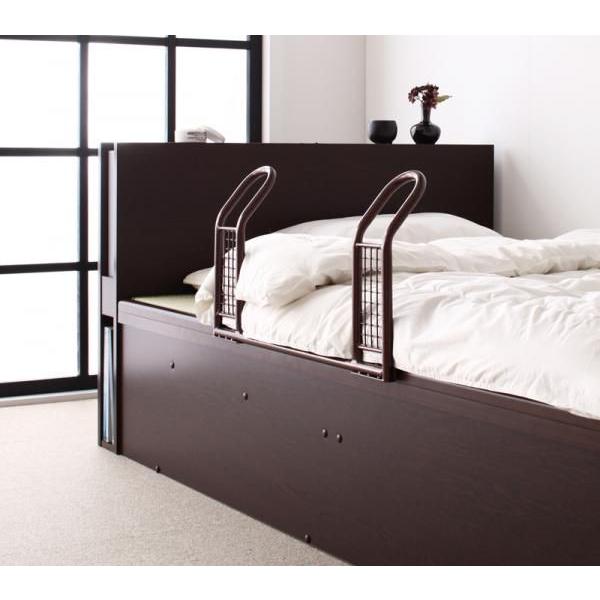 照明 棚付 ガス圧 跳上収納 畳ベッド 月花 ツキハナ フレームのみ 深さレギュラー シングル 縦開き 国産畳 ベッドガード付き スマイルポケット 通販 Yahoo ショッピング