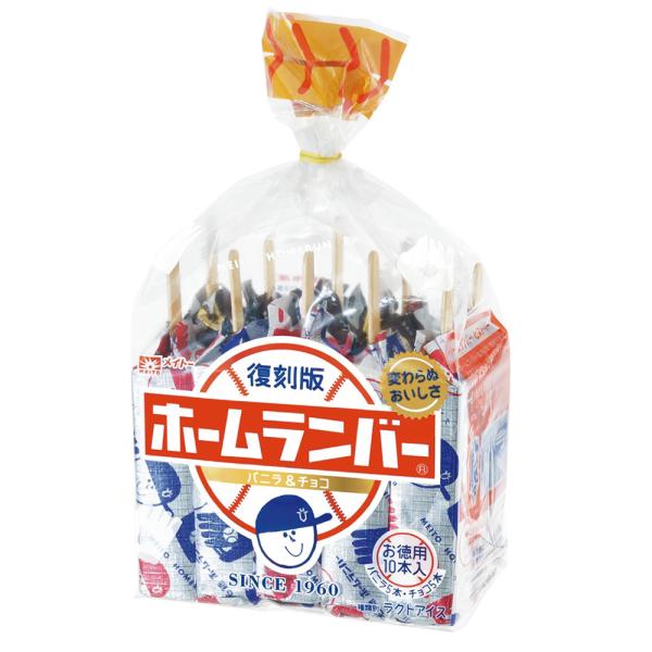 メイトー 協同乳業 復刻版ホームランバー 袋詰めタイプ バニラ&amp;チョコ 70ml×各5本×6入