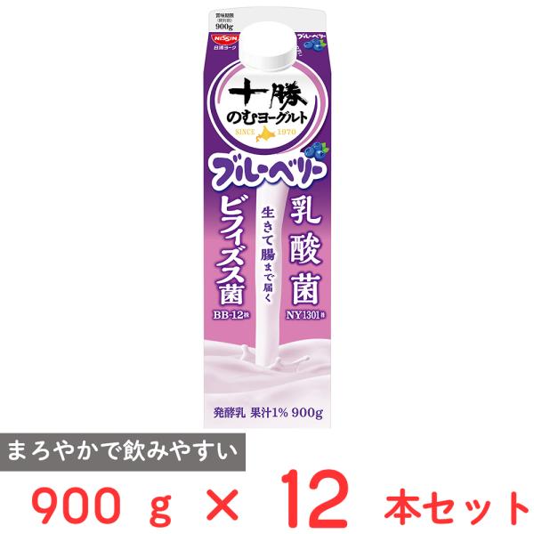 [冷蔵] 日清ヨーク 十勝のむヨーグルト ブルーベリー 900g×12本