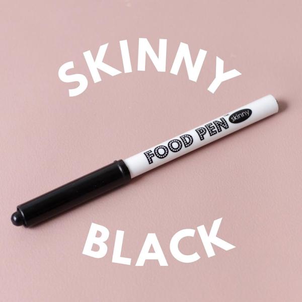 アイシングクッキー・マシュマロ・マカロン・オブラートなどに描けます！フードペンの細いブラック（スキニータイプ）ペン先は細めなので線を描いたり、メッセージを描くのに適しています。イタリア製のFOODPEN（フードペン）はアイシングクッキー、マ...