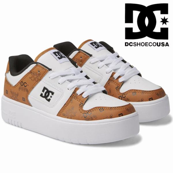 送料無料 スニーカー プラットフォーム ローカット レディース SS 春夏 新作 春新作 夏新作 人気 流行 定番 2024 4 SN DW241001 ディーシーシューズ 厚底 マンテカ カジュアルシューズ チャンキーソール ブラック/ホワイト/ブラウン モノグラム 紐靴 smw_i06-dw241001