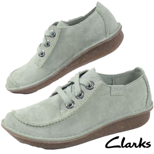 送料無料 ウェッジソール レースアップ ローカット レディース SS 春夏 新作 夏新作 秋新作 人気 流行 定番 2025 クラークス Clarks 014D 26182262 カジュアルシューズ ファニードリーム 本革 レザーシューズ ライトグリーンスエード 靴 smw_i26-s5077
