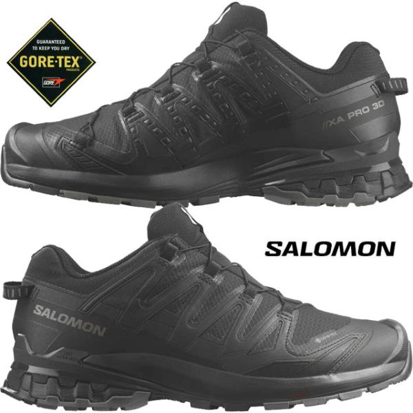 サロモン スニーカー メンズ XA プロ 3D V9 ワイド GTX トレイルランニングシューズ ゴアテックス 滑りにくい ワイズ3E ハイキングシューズ 472770