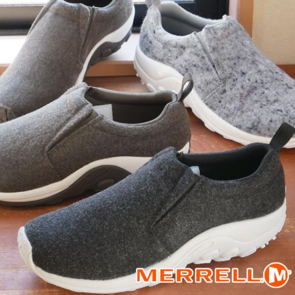 MERRELL グレー スリッポン シューズ MERRELL（メレル） メンズ スリッポン ジャングルモック ウール