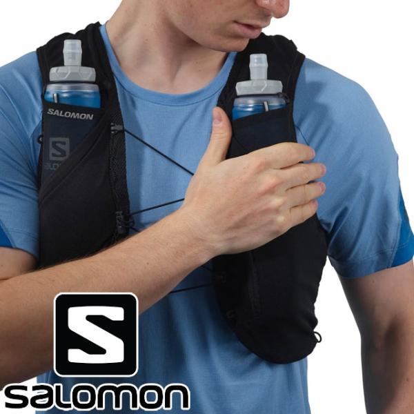 Salomon ADV SKIN5【トレイルランニングベスト】M-L SALOMON サロモン ランニングベスト フラスク付 メンズ