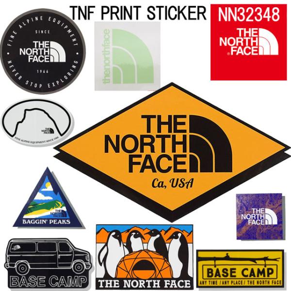 ザ・ノースフェイス TNFプリントステッカー NN32348 ロゴ シール 雑貨 キャンプ sticker グラフィック デザイン 山 ペンギン 看板