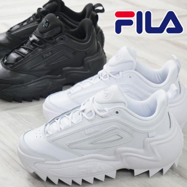 【美品】FILA 厚底スニーカー 24cm オールブラック シャークソール smw_t05-s789-790