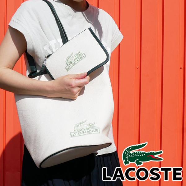 ロゴ入りキャンバスショルダーバッグ LACOSTE smw_y80-nf4186