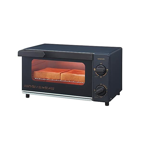 コイズミ オーブントースター 2枚焼き 1000W ブラック KOS1032K