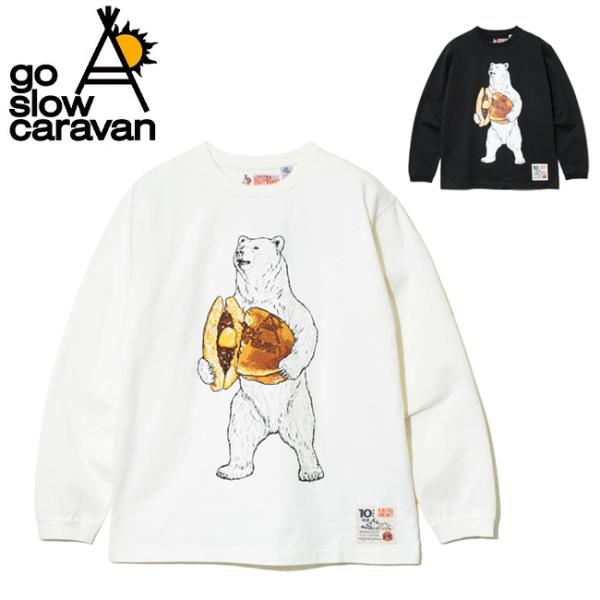 go slow caravan ゴースローキャラバン 超ヘビーUSA/C どら焼きクマロングスリーブ TEE 332802 【 トップス 長袖 Tシャツ ロンT 】