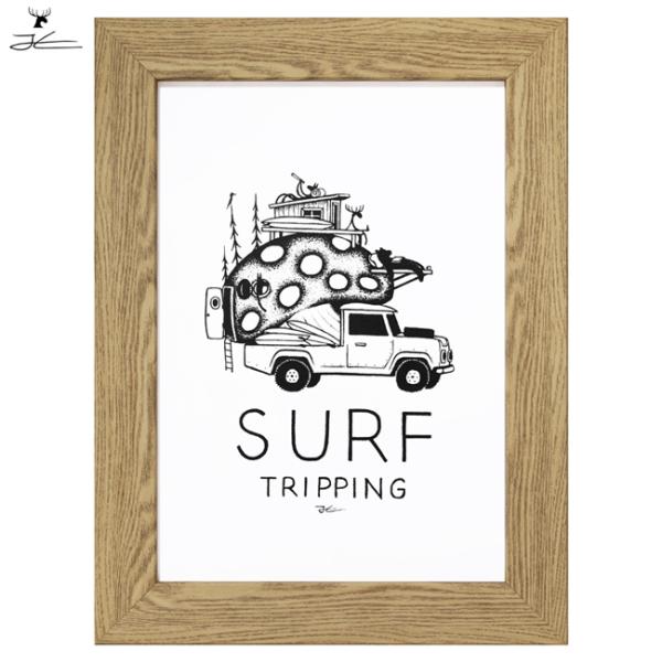 PK額装品 1 ジョナスクレアッソン サーフィン サーフアート A4額入 JONAS CLAESSON ジョナスクレアッソン SURF TRIPPING サーフ