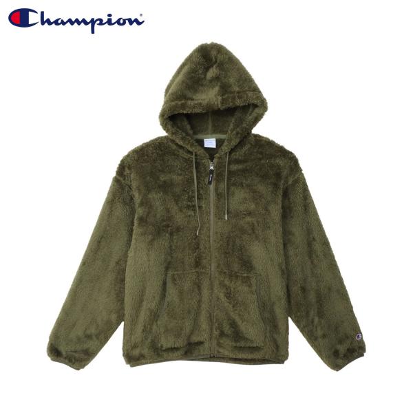 チャンピオン Champion ジャケット フリース パーカー アウター メンズ 無地 ZIP HOODED JACKET オリーブ C3-C619