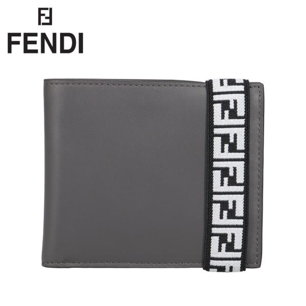 フェンディ FENDI 財布 二つ折り メンズ BI-FOLD WALLET グレー 7M0266