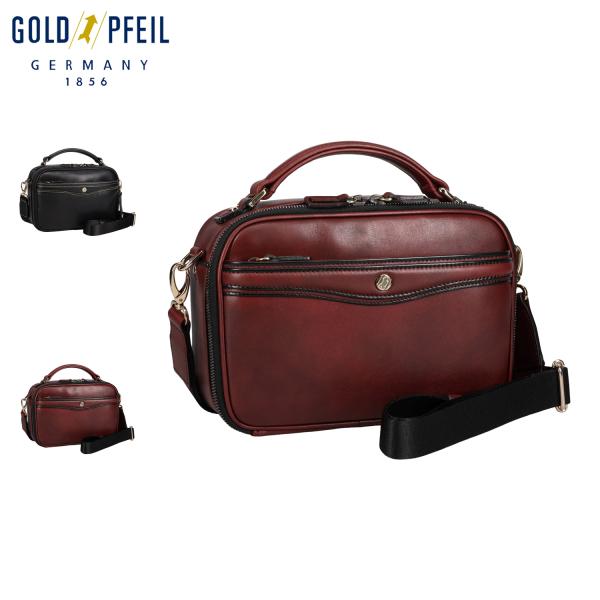 GOLD PFEILダークブラウン レザー バッグ 大容量 GOLD PFEIL（ゴールドファイル） バッグ ショルダーバッグ