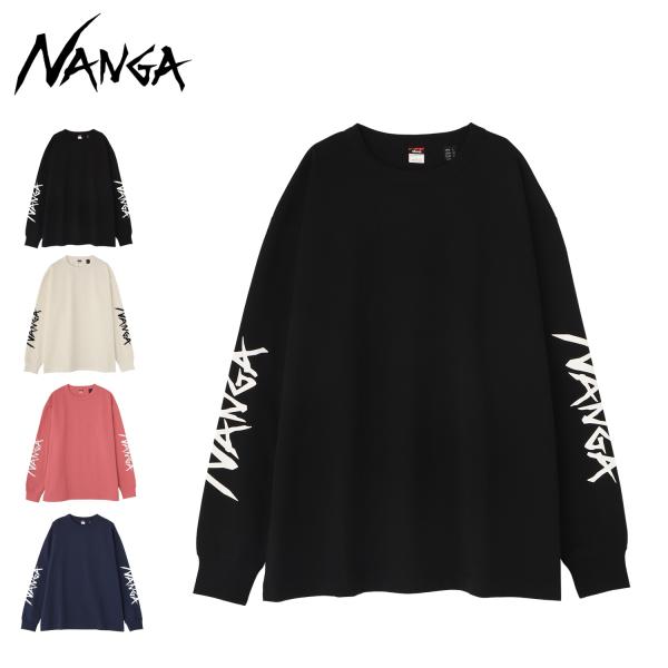 NANGA ナンガ Tシャツ 長袖 ロンT カットソー エコハイブリッド スリーブ ロゴ メンズ レディース 綿 ECO HYBRID SLV LOGO L/S TEE N2500-1L030A