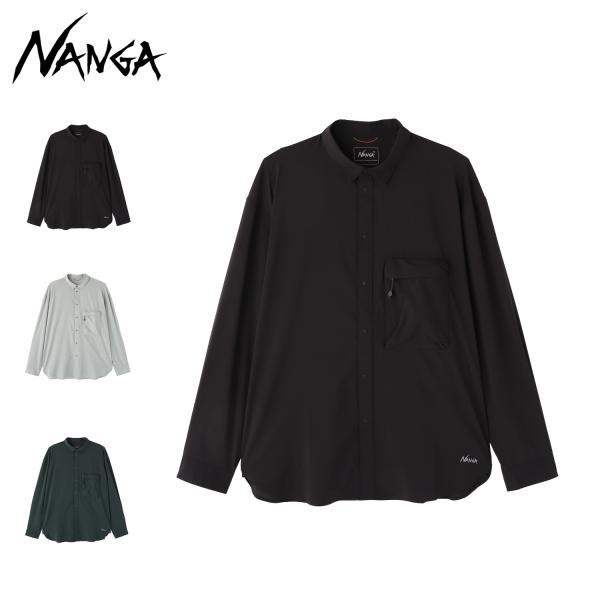NANGA ナンガ シャツ 長袖 メンズ UVカット 軽量 速乾性 多機能 ブラック グレー グリーン 黒 N2500-1I402A NANGA（ナンガ） シャツ 長袖 メンズ 軽量 UVカット 速乾性 多機能