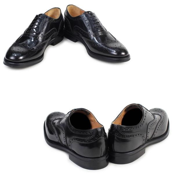 早割クーポン高評価 訳あり Boxなし チャーチ Church S 靴 バーウッド ウイングチップ シューズ レディース Burwood Wg Polish Binder Calf ブラック 黒 8705 De0001 返品不可 人気沸騰セール