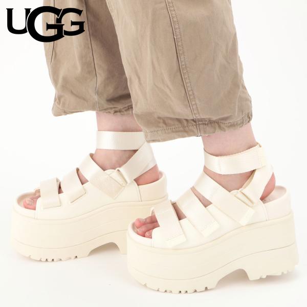 UGG アグ 厚底サンダル レディース アイボリー ストラップ 38 UGG アグ ストラップサンダル ゴールデンライズ レディース 厚底