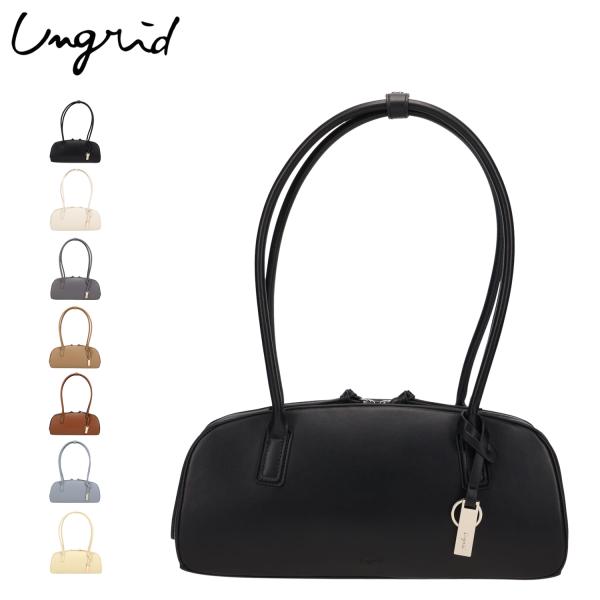 アングリッド Ungrid ボストンバッグ レディース 小さめ 軽い 旅行 シンプルスムース プレートチャーム付 ワイド UNG-54110B