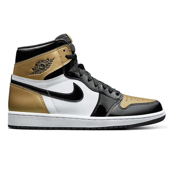 gold white black jordan 1