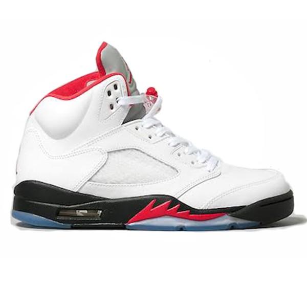 NIKE AIR JORDAN 5 RETRO FIRE RED SILVER TANG TRUE WHITE/FIRE RED/BLACK/METALLIC SILVER DA1911-102