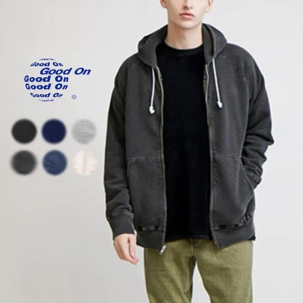 グッドオン Good On ラグラン ジップ フード スウェット RAGLAN ZIP HOOD SWEAT GOBW502 6色展開
