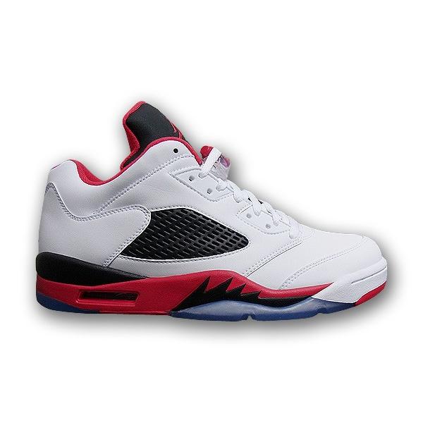 jordan 5 white fire red black