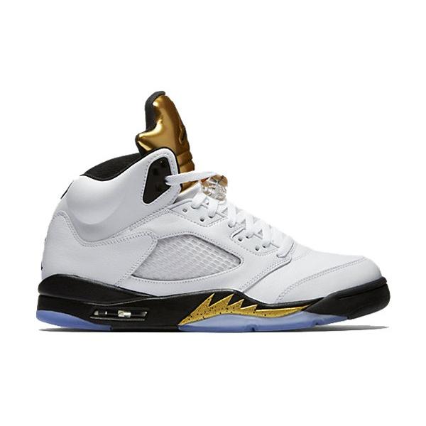 jordan 5 white black gold