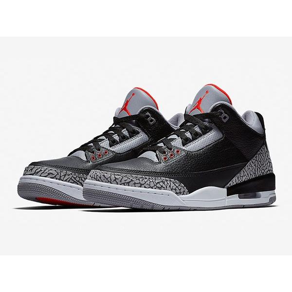 AIR JORDAN 3 RETRO OG 'BLACK CEMENT' エア ジョーダン 3 レトロ ブラック セメント 【MEN'S】 black/cement grey-white-fire red 854262-001｜sneakerplusone