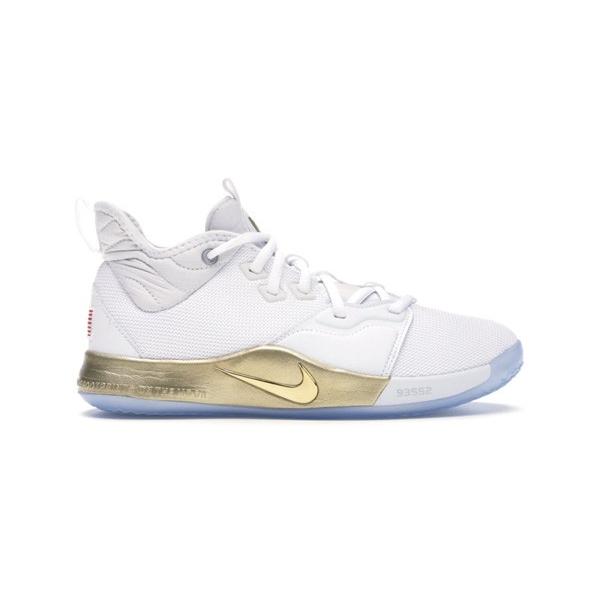 nike pg 3 white metallic gold