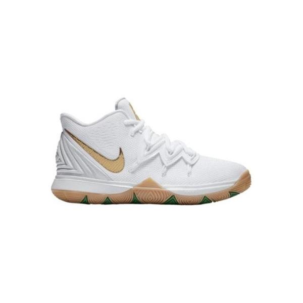 white and gold kyrie 5