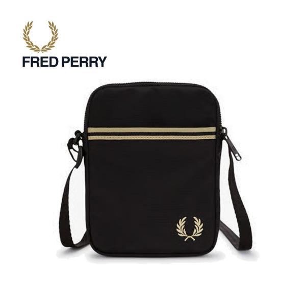 フレッドペリー FRED PERRY ティップト テープ スモール サイドバッグ Tipped Tape Small Side Bag L2809 102(ブラック)
