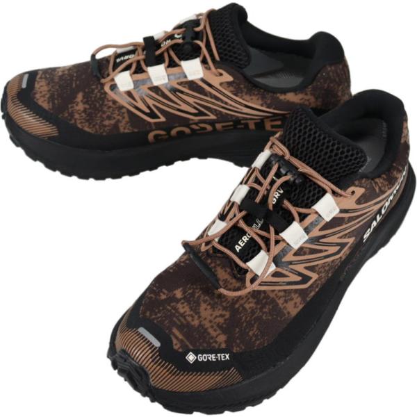 サロモン salomon ランニングシューズ メンズ エアロ フロー グラベル ゴアテックス AERO FLOW GRVL GTX ブラック/バーロウ/バニラアイス 453919