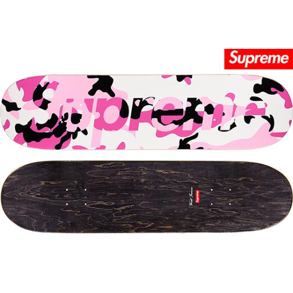 SUPREME CAMO LOGO SKATEBOARD PINK Supreme