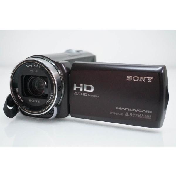 中古 SONYソニー Handycamハンディカム デジタルHDビデオカメラ HDR-CX430V メモリータイプ 32GB ボルドーブラウン