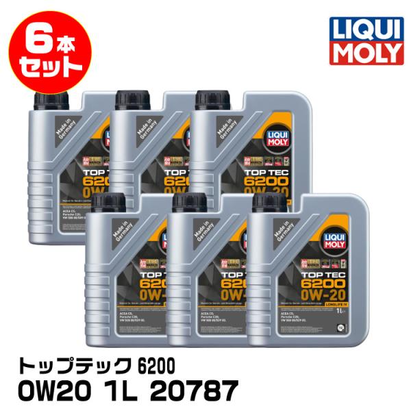 【メーカー欠品中 12月上旬頃入荷予定】LIQUIMOLY リキモリ四輪 輸入車向け トップテック6200 1L 0W20 合成油 20787 6本セット